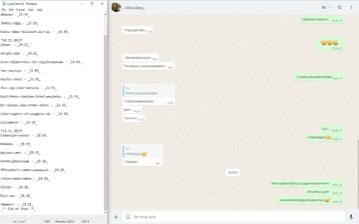 Whatsapp Chat Text Copier Extension screenshot 1