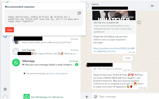 WhatsApp Group Chat Assistant screenshot 1