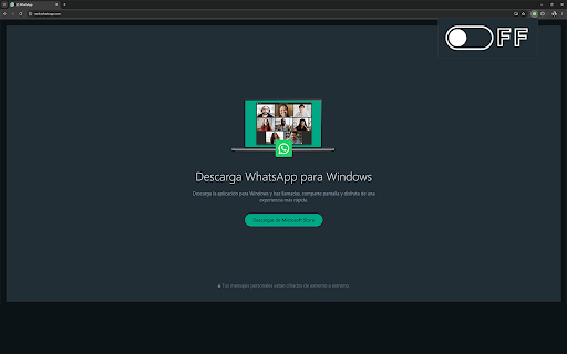 WhatsApp Web Sidebar Toggle screenshot 1
