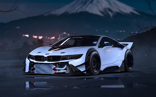 White BMW I8 screenshot 1