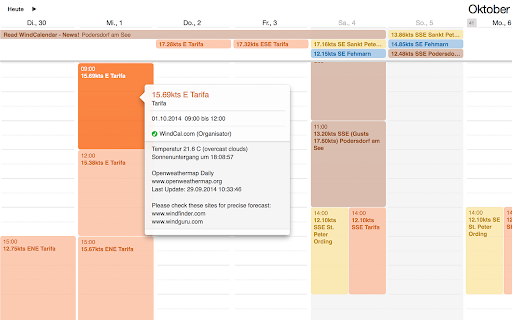 WindCalendar screenshot 1
