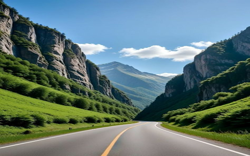 winding asphalt road Wallpaper screenshot 1