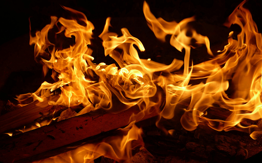 Wood Planks in Yellow Flames screenshot 1