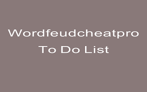 Wordfeudcheatpro To Do List screenshot 1