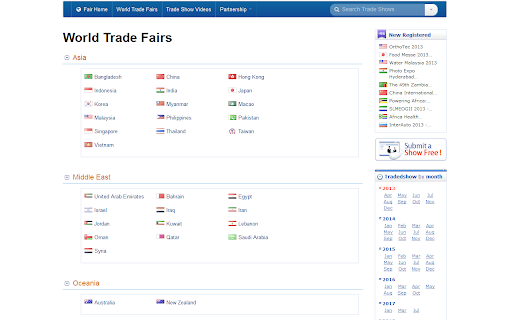 World Trade Fairs,Tradeshow,event,conference screenshot 1