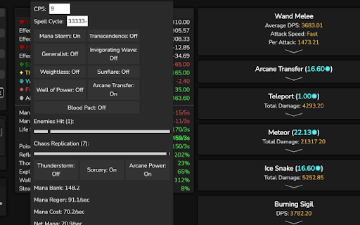 Wynnbuilder Mana Calculator screenshot 1