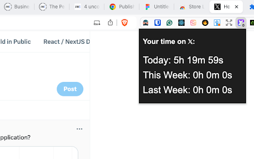 X.com Time Tracker screenshot 1