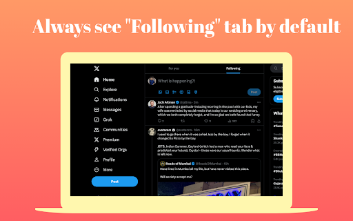 X Following Tab Switcher screenshot 1