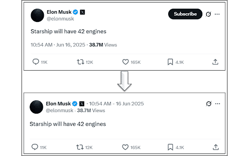 X Post's Time / Views Relocater screenshot 1