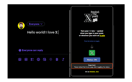 X Symbol in your posts! screenshot 1