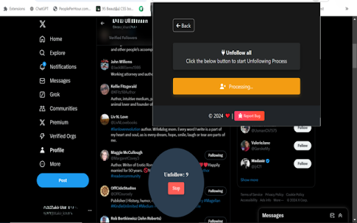 X (Twitter) Unfollow,Follow All 2025 screenshot 1