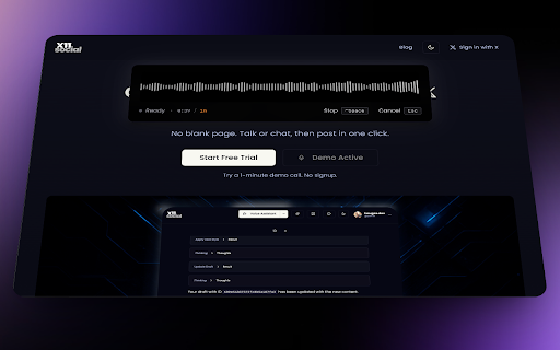 X11.Social - Voice-first X / Twitter Content Creator screenshot 1