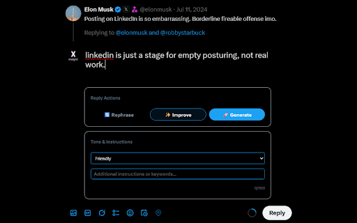 XinsightAI - Twitter AI Reply Assistant screenshot 1