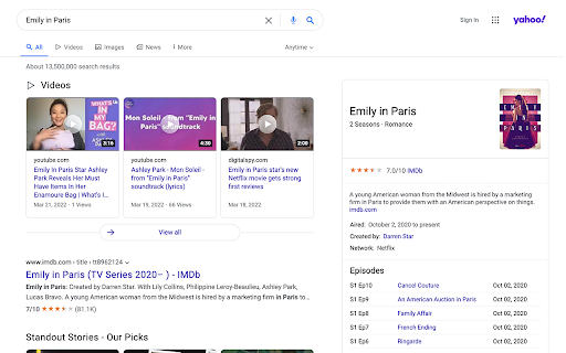 Yahoo Search screenshot 1
