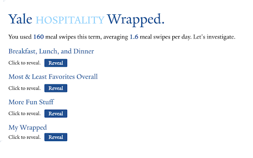 Yale Hospitality Wrapped screenshot 1