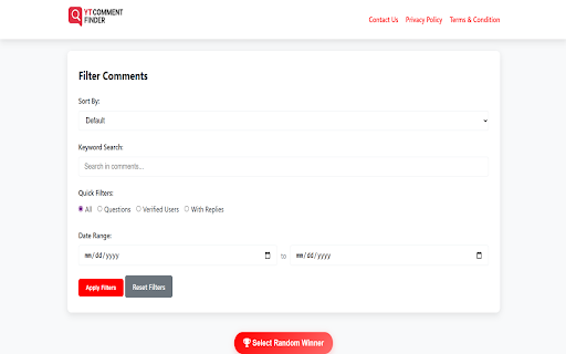 YCF - Youtube Comment Finder & Search Tool screenshot 1