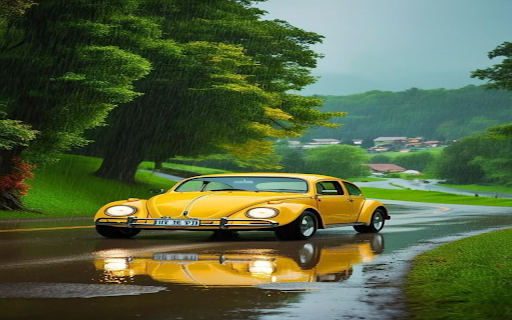 Yellow classic car wallpaper screenshot 1