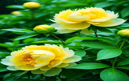 Yellow peony wallpaper screenshot 1