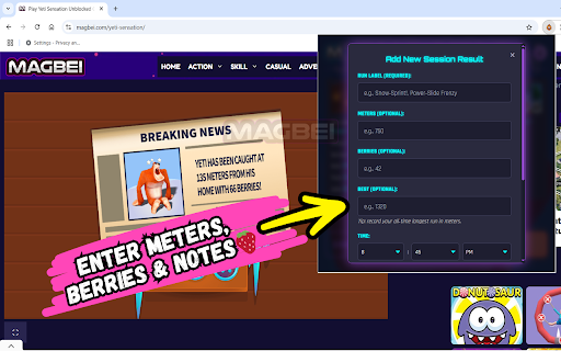 Yeti Sensation Unblocked 🧊🍓 Game Launcher & Independent Results Tracker screenshot 1