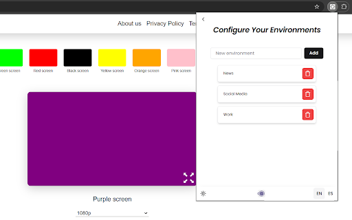 Your Environments screenshot 1