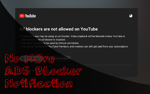YouTube AdBlock Notification Blocker screenshot 1
