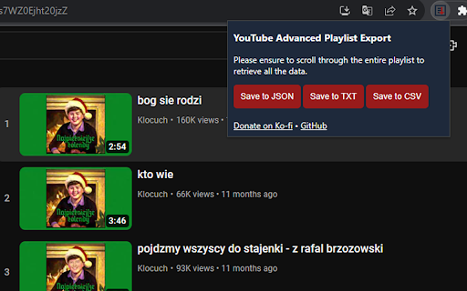 YouTube Advanced Playlist Export screenshot 1