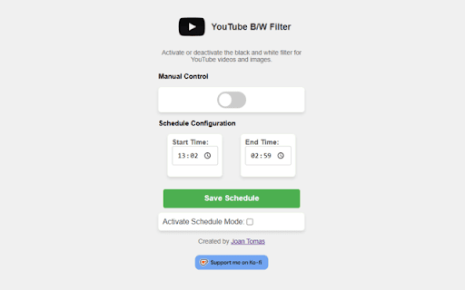 YouTube Black & White Filter screenshot 1