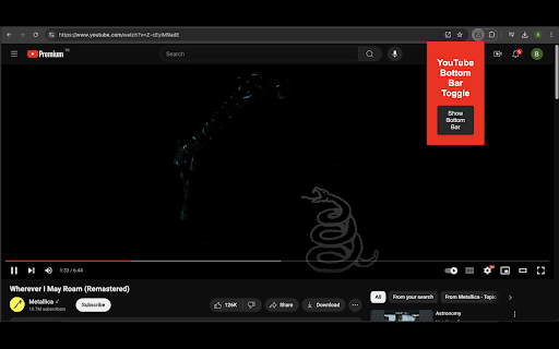 YouTube Bottom Bar Toggle screenshot 1
