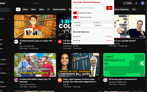 YouTube Channel Remover screenshot 1