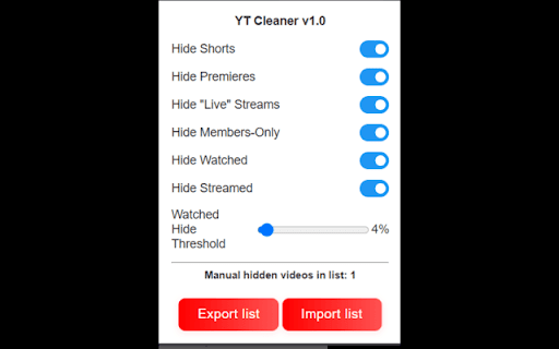 YouTube Cleaner screenshot 1