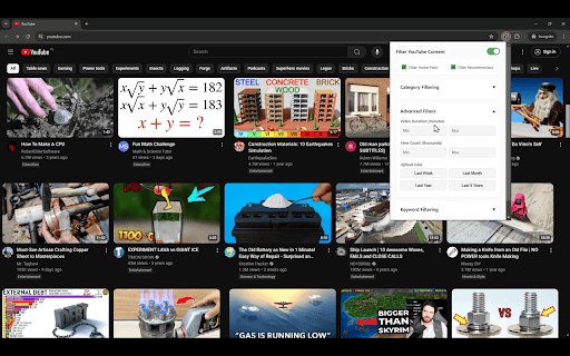 YouTube Filter screenshot 1