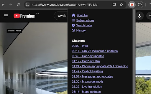 Youtube Links and Chapters screenshot 1