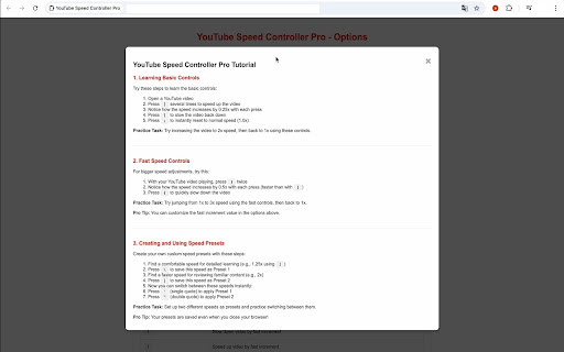 YouTube Speed Controller Pro screenshot 1