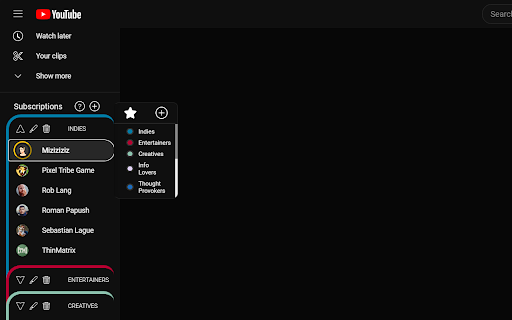Youtube Tabs - Subscription Organization Tool screenshot 1