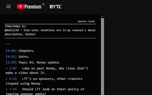 YouTube Timestamps screenshot 1