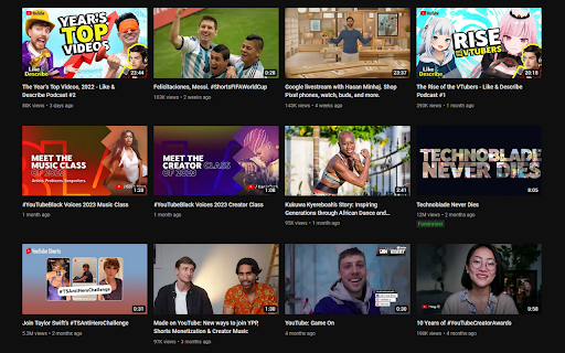 YouTube Unrounded Thumbnails screenshot 1