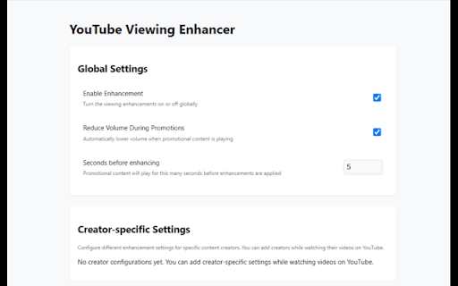 YouTube Viewing Enhancer screenshot 1