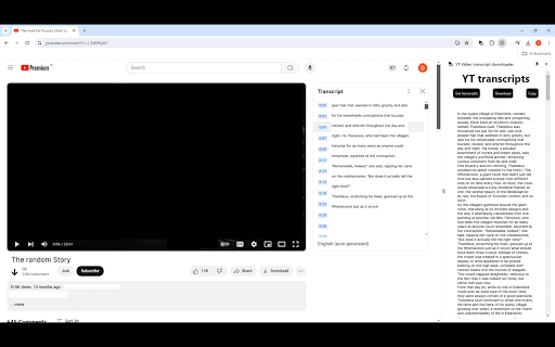 YT Video transcript downloader screenshot 1