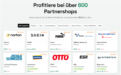 zave.it - Cashback & Rabatte screenshot 1