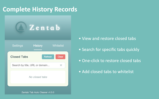 Zentab Tab Auto Cleaner screenshot 1