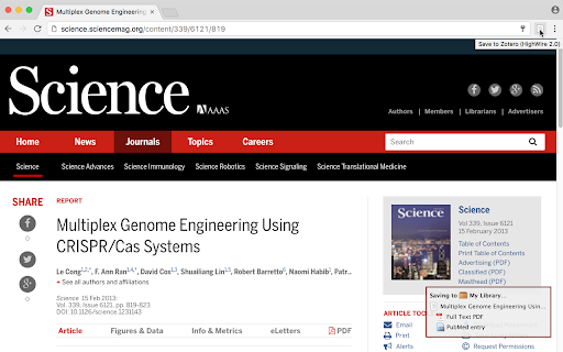 Zotero Connector screenshot 1