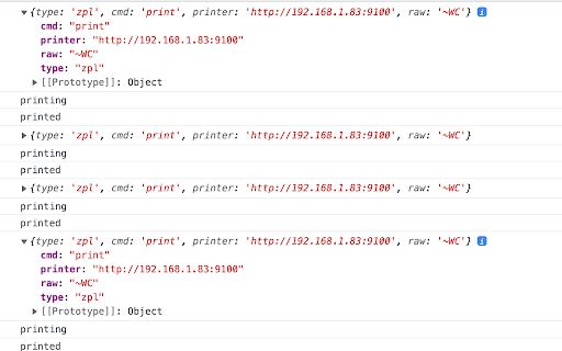 ZPL printer / JS provider screenshot 1